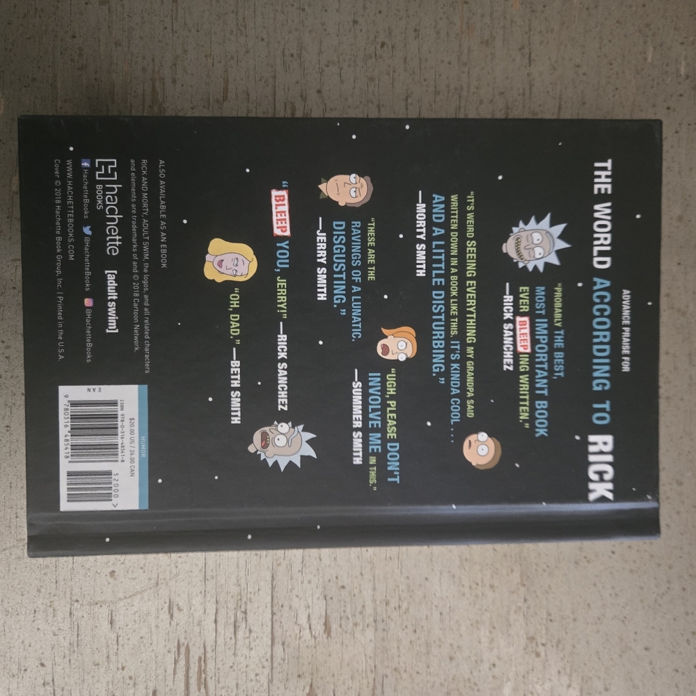 5 for $25 Rick and Morty 'The World According to Rick' Book Cartoon Adult TV - Picture 2 of 4